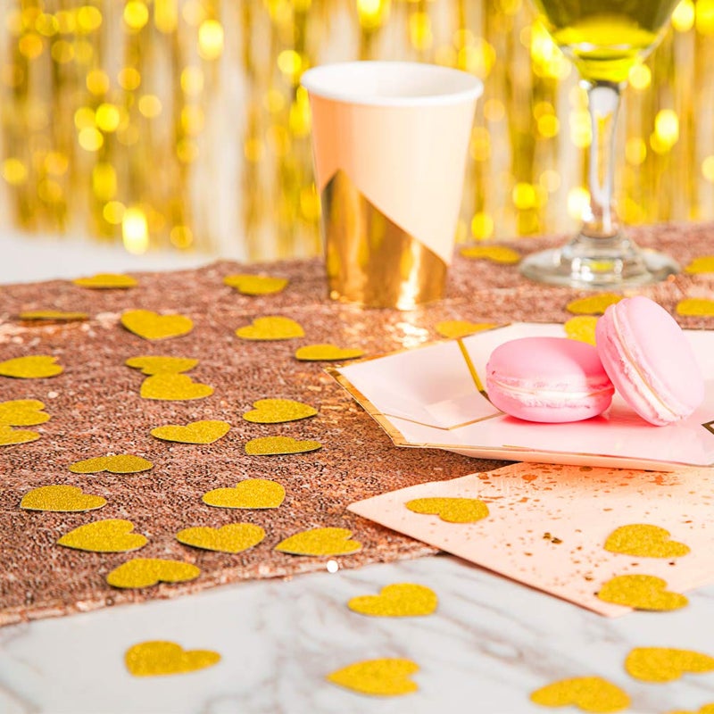 MOWO Glitter Heart Confetti Wedding Party Decor and Table Decor 1.2 in Diameter (Gold glitte 200pc) - Image 4